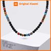Vnox Vulkanstein Perlenkette für Herren, Verstellbare Edelstahl Perlen Halsband Choker, Gliederkette Schmuck Geschenk für Ihn Neu
