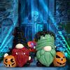Halloween Gnome Statue Spooky Holding Pumpkin Wizard Zombie Dwarf Figurine Resin Sculpture Home Office Desktop Decoration Ornament