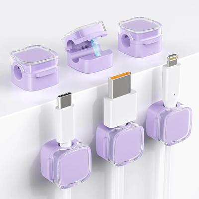 6PCS Magnetic Cable Organizer Cables Clips Adjustable Cord Holder Under Desk Cable Management Wire Keeper Organizer Holder