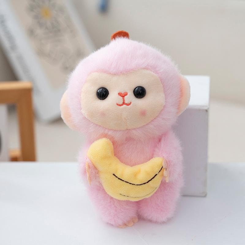 Monkey Plush Kids And Fruit Combo Toy For Backpack Hanging And Play Creative