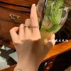 Wave Gold Trendy Design Ring Set For Women Adjustable Open Ring With Highend Cz Stone Inlay Fashionable Jewelry