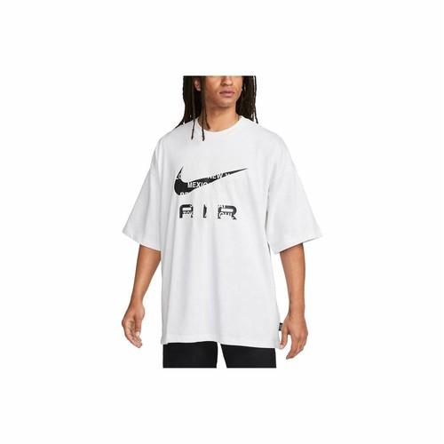 Nike Men's White Loose-Fit Crew Neck T-Shirt with Letter Print