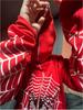 Full Zip Extra Large Sweater Spider Web Hip Hop Sweater Punk Style Street Cardigan Jacket Zip Top