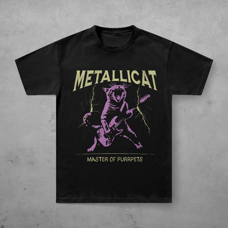 2026 Metallicat Tshirt Unisex And Unisex Summer Gothic Clothing Fashion Casual Round Neck Short Sleeved Top Streetwear
