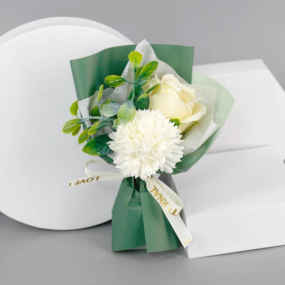 Rose Künstliche Rose Bouquet 3 Köpfe Handhaltend Künstliche Blumen Geschenkverpackung Mini Handhaltend Seifenblume Muttertag