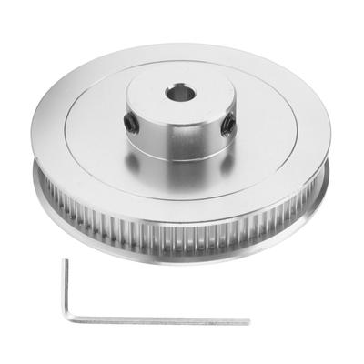 Synkront hjul 80T 5mm GT2 kuggremsskiva legerat stål för 3D-skrivare CNC svarv silver