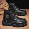 Autumn Men's New High-top Lace-up Casual Outdoor Martin Boots Teen Fashion Trend Thick-soled Outer Leather Boots