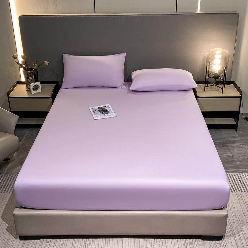 

Single Piece Pure Cotton Fitted Sheet Single and Double Mattress Protector New Type A Pure Cotton Solid Color Single Product Fitted Sheet Bedding Single Sheet 0.9 * 2m