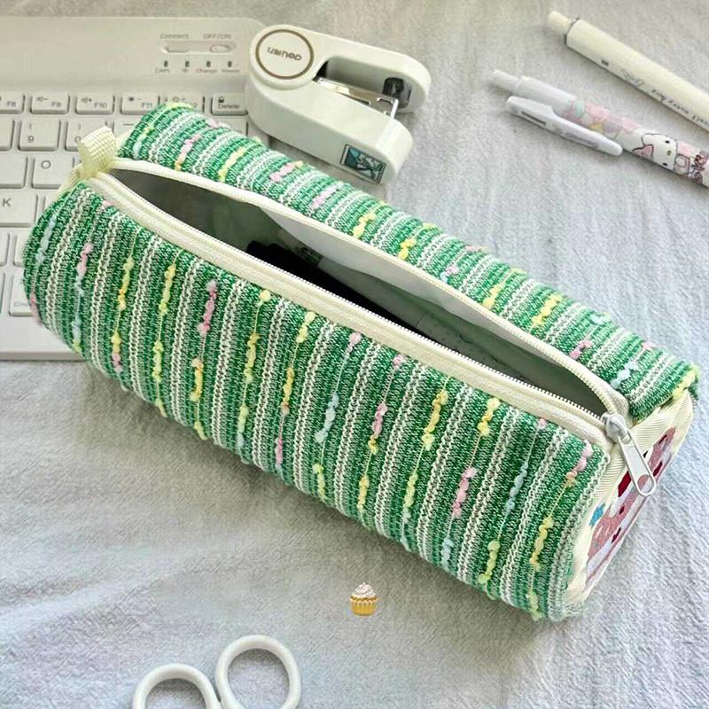 1pcs Creative Strawberry Cake Round Pencil Case Large Capacity Student Classification Pencil Bags Multi-functional Storage Bag