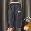 Kids' Fleece-Lined Cotton Velvet Pants - Autumn/Winter Style, Thick & Warm for Boys & Girls