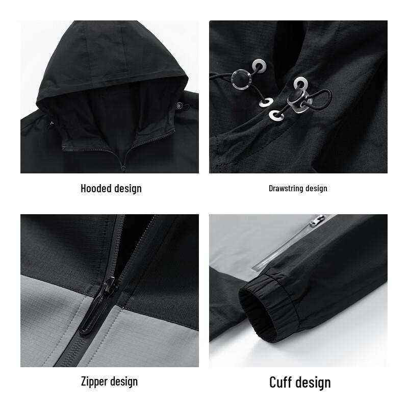 JEEP SPIRIT Men's Outdoor Hooded Windbreaker Jacket