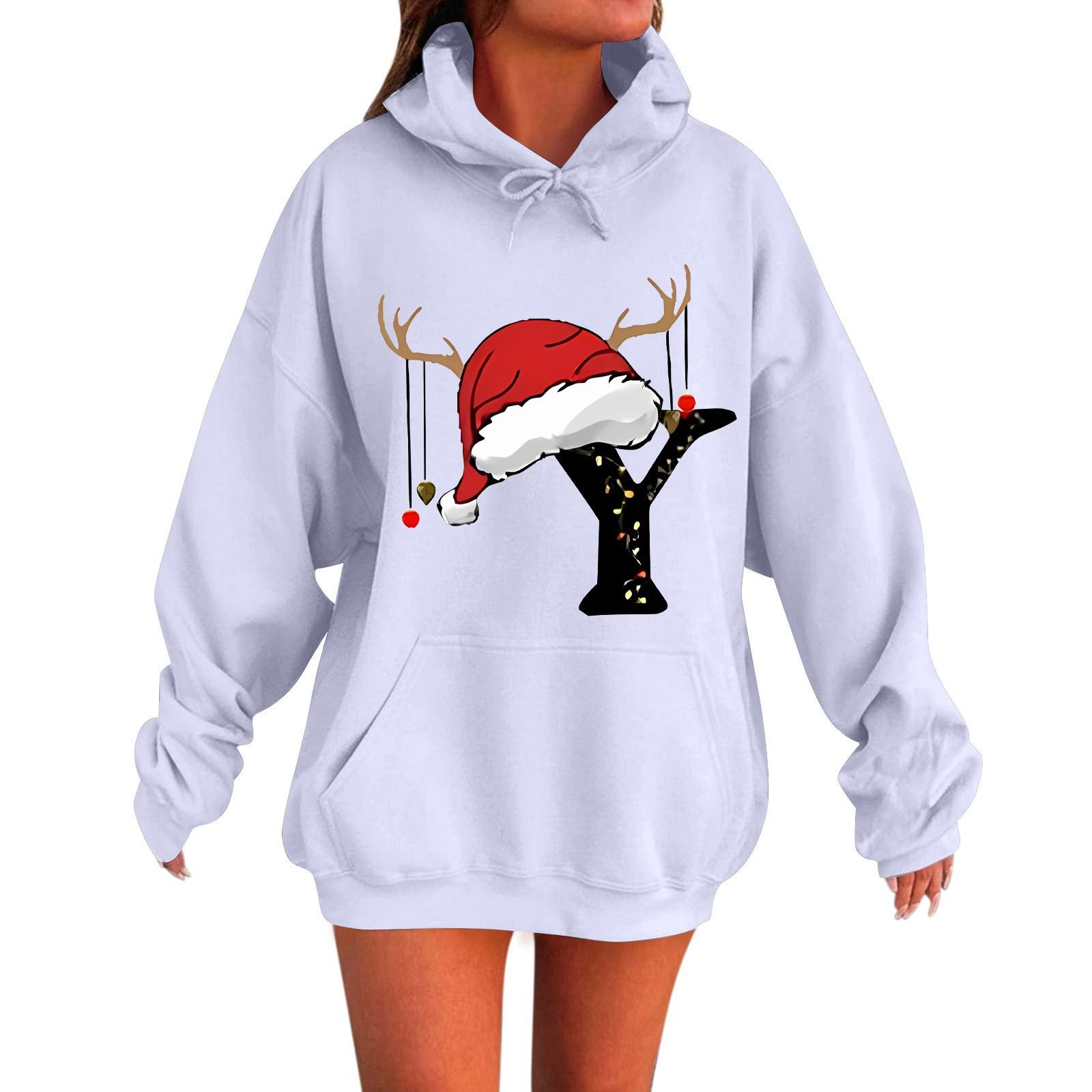 

Женская мода повседневная толстовка с капюшоном с длинным рукавом и круглым вырезом с карманами S белый