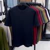 Men Solid Color Short Sleeve Crew Neck Fitted Casual Knit Bottoming Sweater