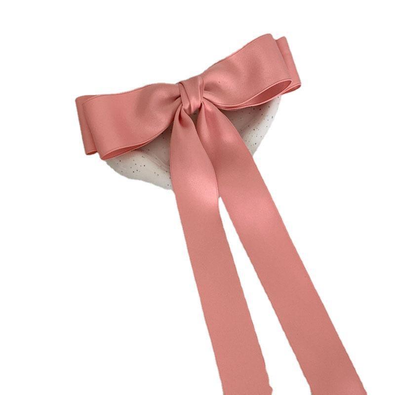 

Новая модная большая заколка-бантик для женщин и девочек, балетный стиль, лента, пружинная заколка, головной убор, аксессуары для волос розовый