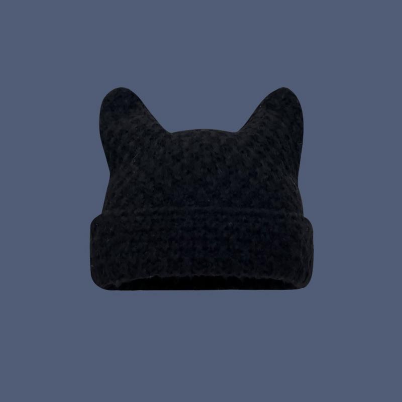 Crochet Knitted Hat Devil Horn Hat Beanie Skullies Beanie Winter Warm Funny Hat Halloween Party Cosplay Party Favors