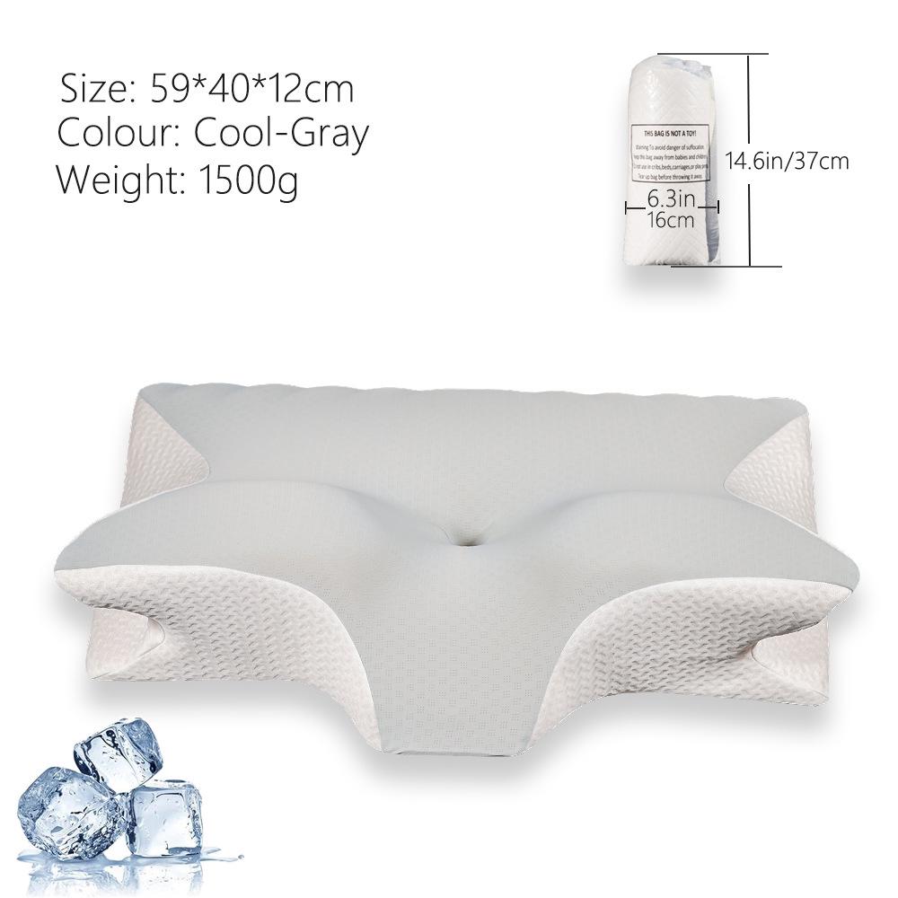 Cross-Border Slow-Rebound Memory Foam Ox Horn Neck Support Pillow