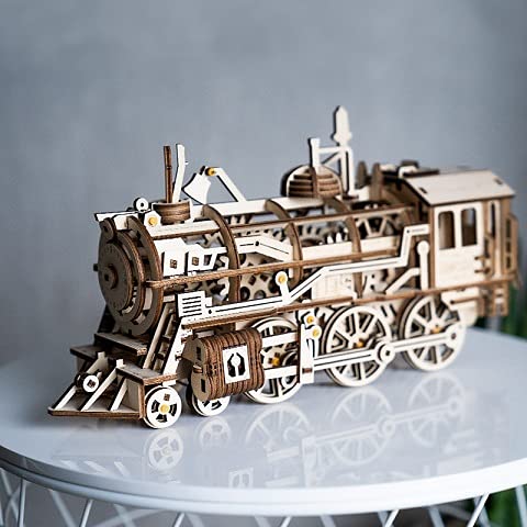 Tsukurundesu® Moving 3D Wooden Puzzle Series (LK701 Locomotive) with Japanese Instructions