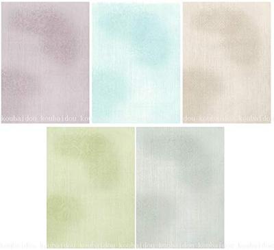 Papel para Escrita Kana, Azusa, Meio-tamanho, 243 x 336mm, Caractere Médio, 50 Folhas (5 Designs, 10 Folhas Cada)