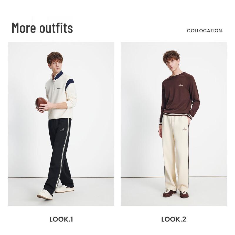 Navigare Men's Thick Fleece Wide-Leg Casual Pants