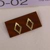 Simple Geometric Rhombus Hollow Line Creative Stud Earrings for Women Personality Temperament Minimalist Jewelry