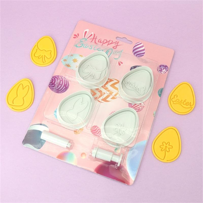 Festival Cookie Cutters Easters Eggs Shape Plastic Cookie Cutters DIY Baking Molds Suitable for Easters Celebration