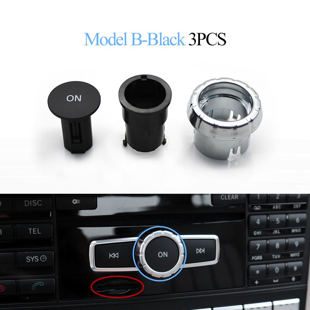 3PCS Car Center Console Radio CD Player Buttons Switch Cap Knob Cover For Mercedes Benz C E GLK W204 X204 W212 W207 W218 W166