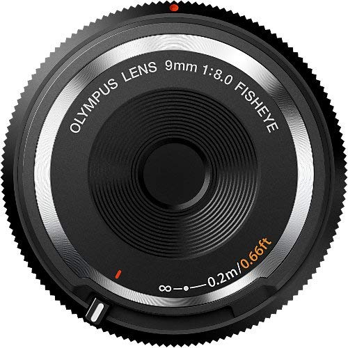 OLYMPUS Mirrorless Camera Body Cap Lens 9mm F/8 Fisheye, Black, BCL-0980 BLK