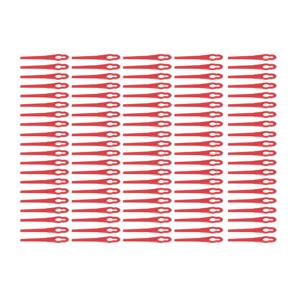 100pcs Durable Plastic Plastic Cutter Blades Nylon Replacement Lawn Mower Cutting Tool Green/Red Grass Trimmer Blade Lawn Mower