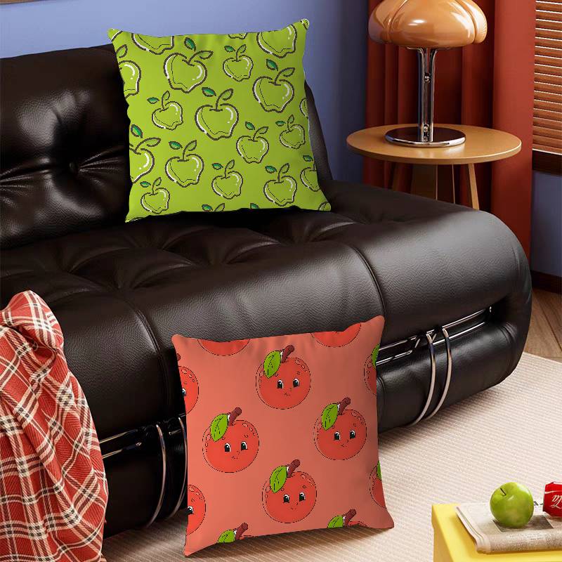 Cartoon Apple Simple Pillow Case Removable Washable Cushion Cover – All-Season Soft Linen