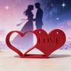 Valentine's Day Heart Decoration 3D Printed Romantic Heart-to-Heart Statue Red Love Heart Tiered Tray Table Sign for Anniversary Wedding Gifts