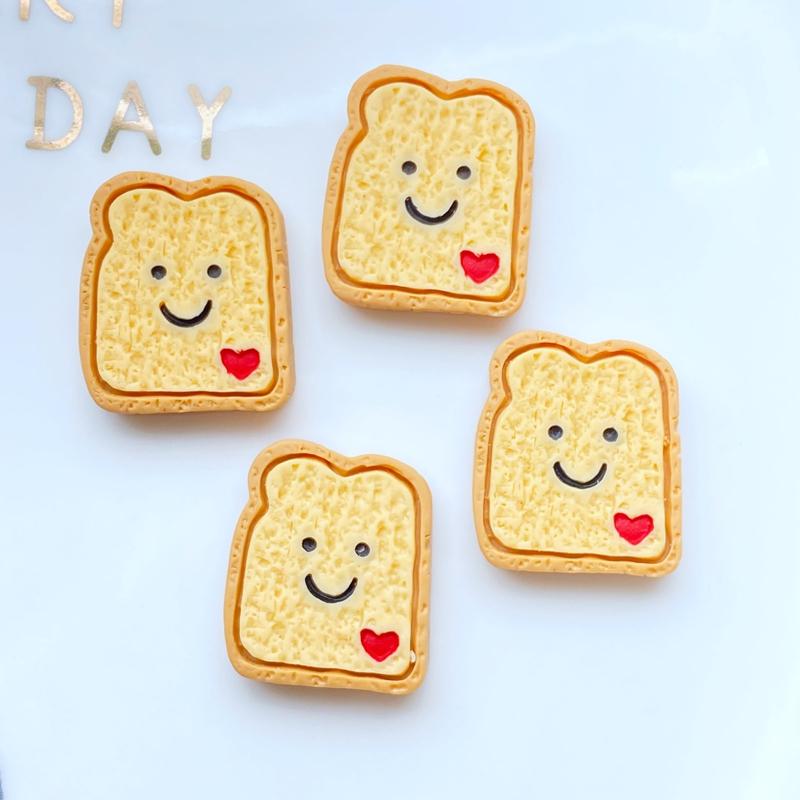 

10Pcs/Lot Hand Painted Kawaii Resin Mixed Bread / Poached Egg Flatback Cabochons For Hair Bow Centers DIY Scrapbooking Decor L39