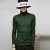 New Men's Solid Color T-shirt High Collar Long Sleeve Spring Autumn Winter Bottoming Shirt Knitted Sweater Korean Version Pullover