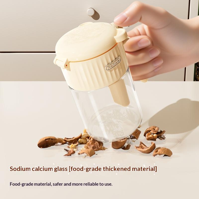 1Pc Moisture-Proof Sealed Seasoning Jar With Spoon Glass Kitchen Salt Seasoning Box Shaker For Spices And Condiments Kitchen