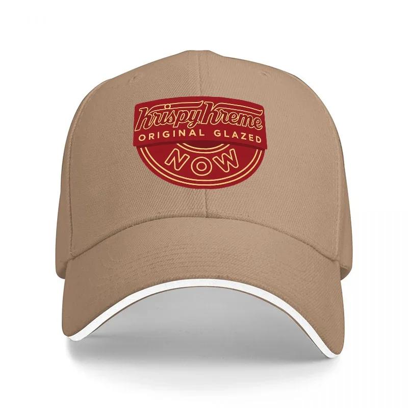 Krispy Kreme Original Glazed Wow Logo Baseball Cap Black with Red and White Embroidery Classic Fit Adjustable Hat for Adults Adjustable хаки
