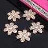 Engood 50Pcs Six-leaf Flower Rhinestone Buckles Sewing Trim & Embellishments Craft Button for Wedding Hair DIY Accessories LP52