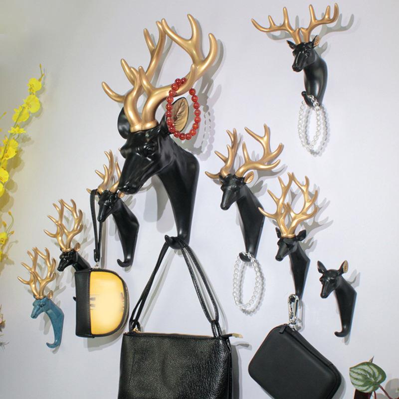 Tierhirschkopf Wandhaken Kleiderbügelhalter Mantel Hut Schlüsselaufhänger Tierhirschkopf Wandhaken Kleiderbügelhalter Mantel Hut Schlüsselaufhänger
