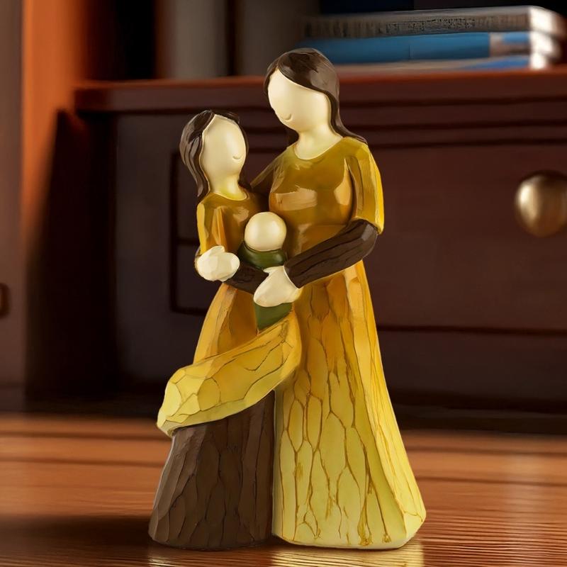 Gift for Mom from Daughter,Resins Family Statues Mom Huggings Child Figurines Ornament for Bedroom Living Room Decors