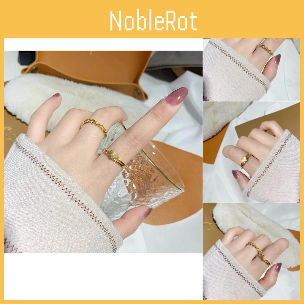 Gold Fashionable Plated Adjustable Heart Twisted Ring Unique Design For Women Gifts
