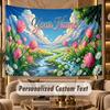 Floral Garden (496) Theme Personalized Tapestry Custom Name Text Wall Hanging Tapestry Home Background Decoration
