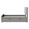 Upholstered Bed 90 X 190 Cm with Pull-Out Bed, Flat Single Bed In Skin-Friendly Velvet Fabric, Children's Bed Youth Bed Guest Bed (Grey)