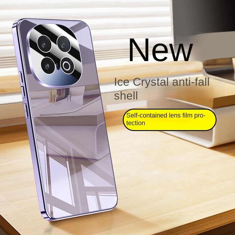 

For VIVO IQOO 13 Anti-Fingerprint Anti-Drop Washable Ice Crystal 360° Ring Airbag Lens All-Inclusive Phone Case For VIVO IQOO 13