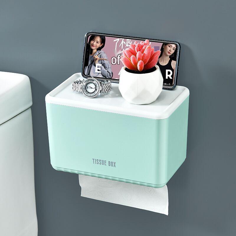 Wall-Mounted Bathroom Tissue & Towel Holder