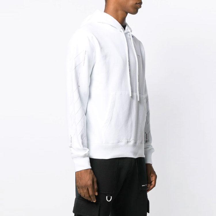 Off-White FW19 Back Letter Logo And Arrow Print Crewneck Long Sleeve Sweatshirt Men Tops White OMBB034E19E300030191