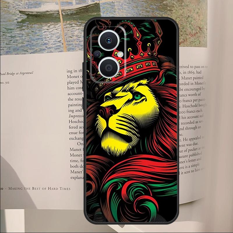Rastafarian Lion Cover For OPPO Reno 11F 12F 13F 14F 10 11 12 13 14 Pro 7 8 Lite OPPO Find X6 X8 X9 Pro Case