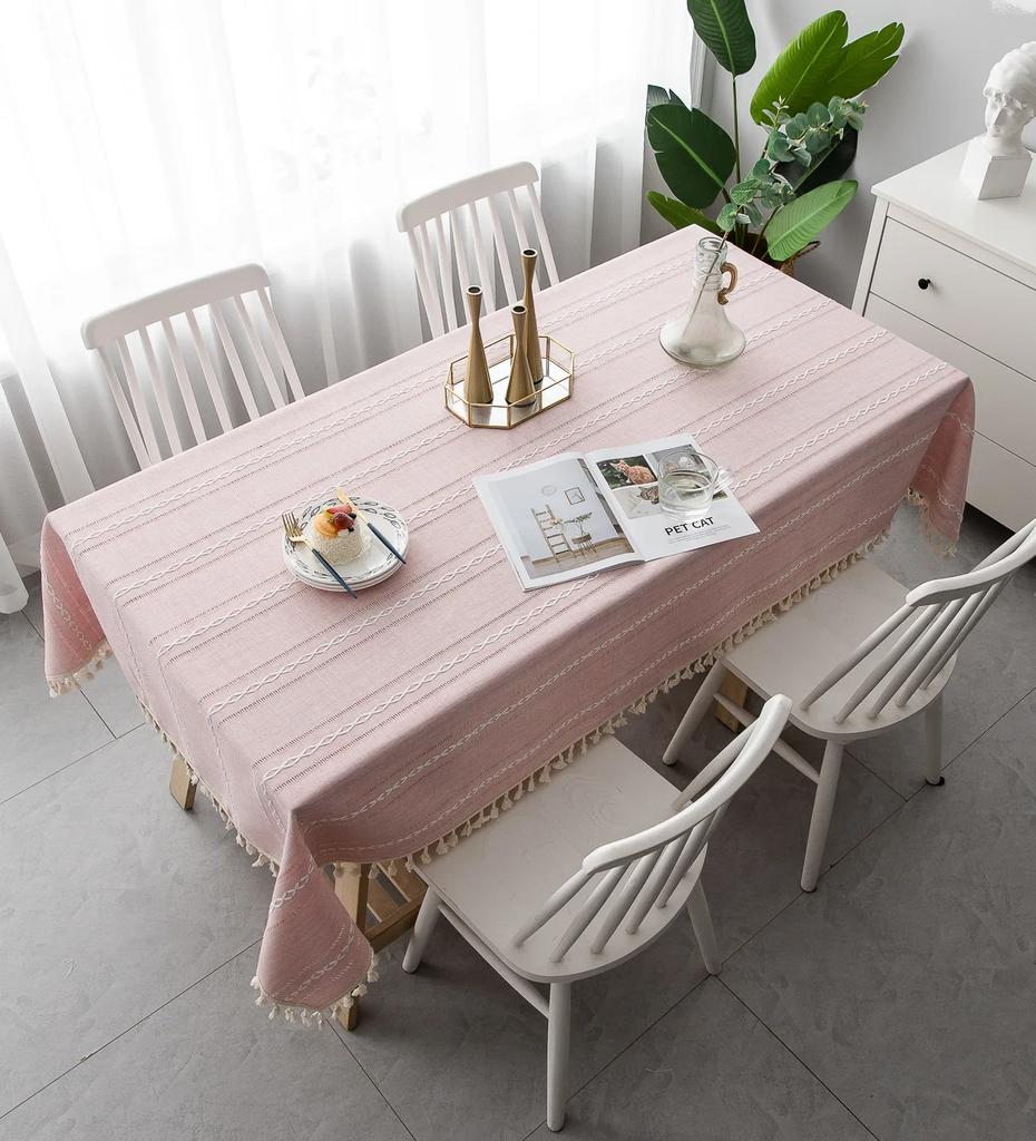 Rectangle Dust-Proof Table Cover,Hollow-Carved Jacquard Weave Tablecloth,For Home Kitchen Dinner Home Party Tabletop Decoration