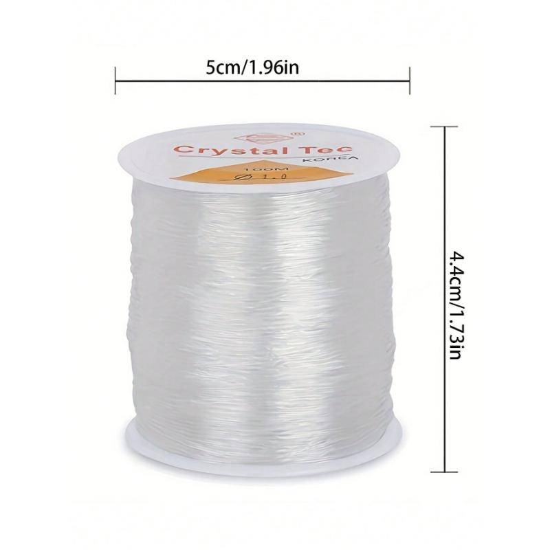 1 stuk Elastisch Koord 1mm Diameter Transparant Elasticiteitsdraad 100m Stretch Kralenkoord Sieraden Maken Voor DIY Armband Ketting, En Andere Accessoires Zomer