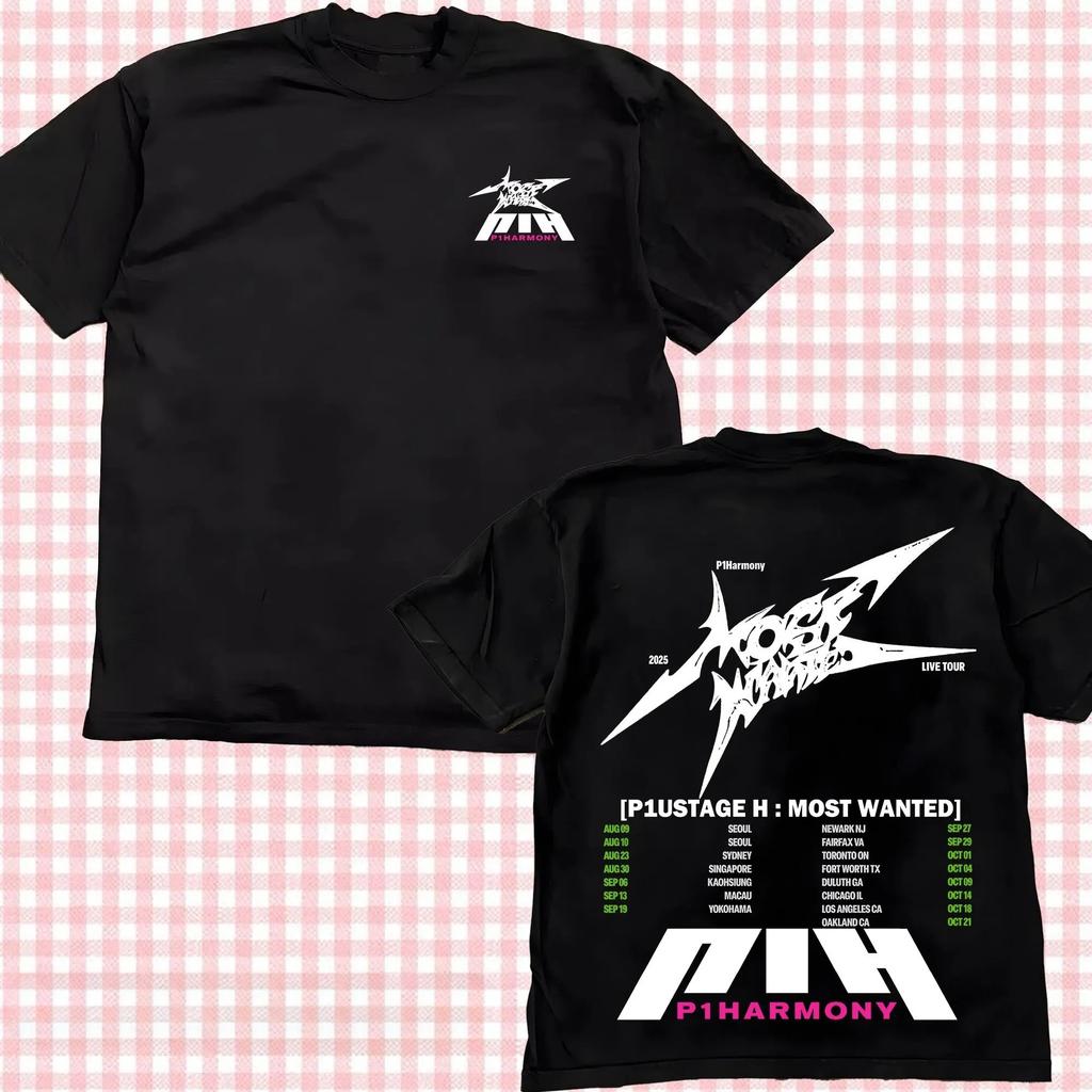 Summer Y2k P1Harmony DUH Same T-shirt Kpop Print Summer Short Sleeve Tee for Fans Women Clothing Streetwear Unisex T Shirts