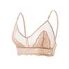 Women French Lace Bra, Wireless Thin Cup Sexy Sheer Lingerie, European American Style Comfortable No Underwire Bra