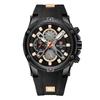 REWARD Men's Multifunction Chronograph Silicone Sports Watch - Luminous, Waterproof, Quartz Calendar (Model: RD83016M)