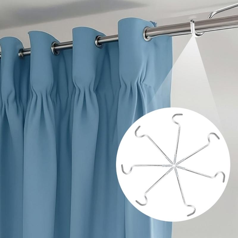 Curtain Rod Bracket without Screws Curtain Rod Holders,Curtain Rod Hooks Single Curtain Rod Support,Curtain Accessories
